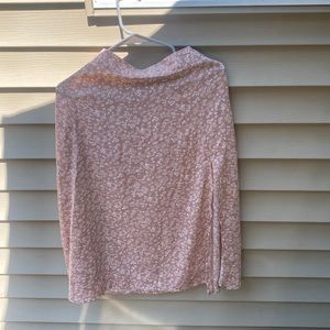 peach mid length skirt